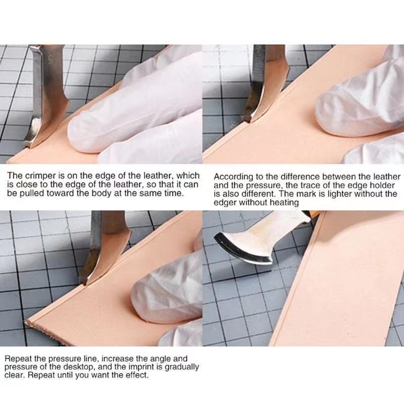빨간색 나무 손잡이 가죽 가장자리 주름잡이 팬 모양 그 - Groover Stitching Tool 리뷰 및 가격